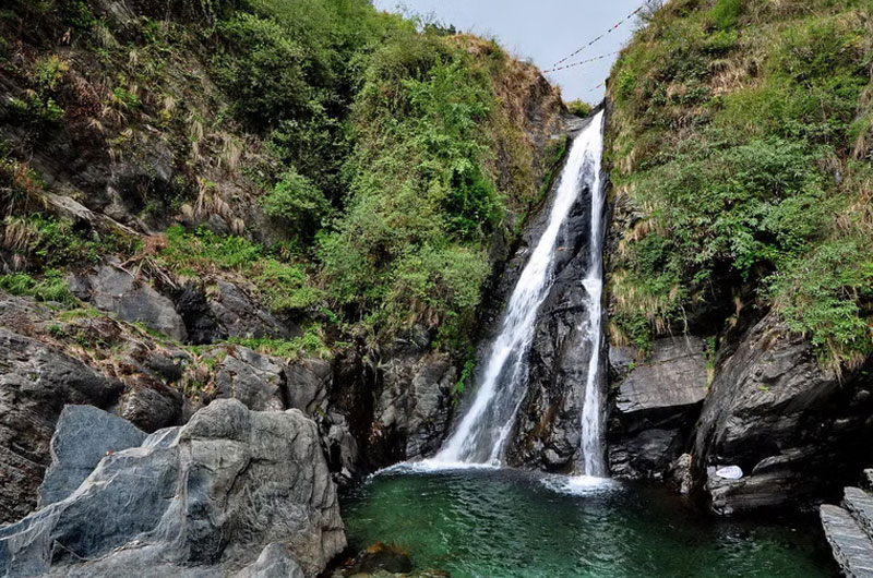 Bhagsu waterfall cascades from a height of about 30 feet | Banasri Tourism Private Limited | banasri.in